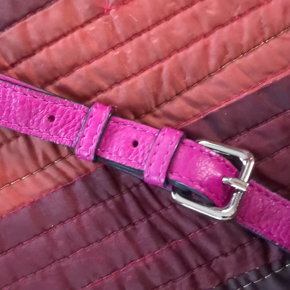 DANIER* Genuine leather hot pink crossbody bag front pouch zip top 2comp - Picture 7 of 17